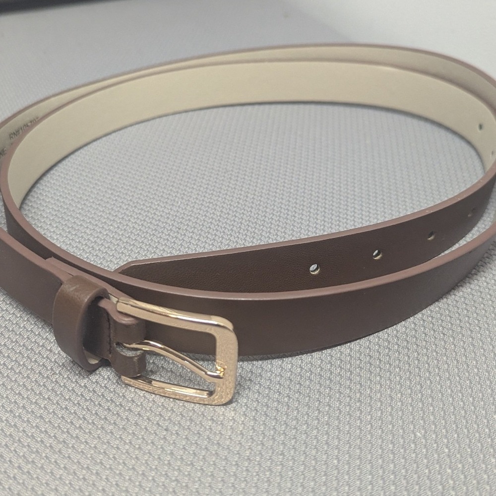 Amiee Lynn Brown Faux Leather Belt Gold Buckle Plus Women's Size 2X 3X Classic